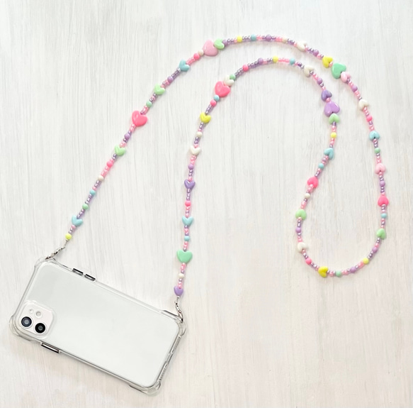 ハート型ビーズ スマホストラップ Amazon.co.jp: MinnowXY ファッションハート型ビーズ携帯電話