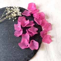 艶消し花びらパーツ　ローズピンク　16㎜　20ピース 2枚目の画像