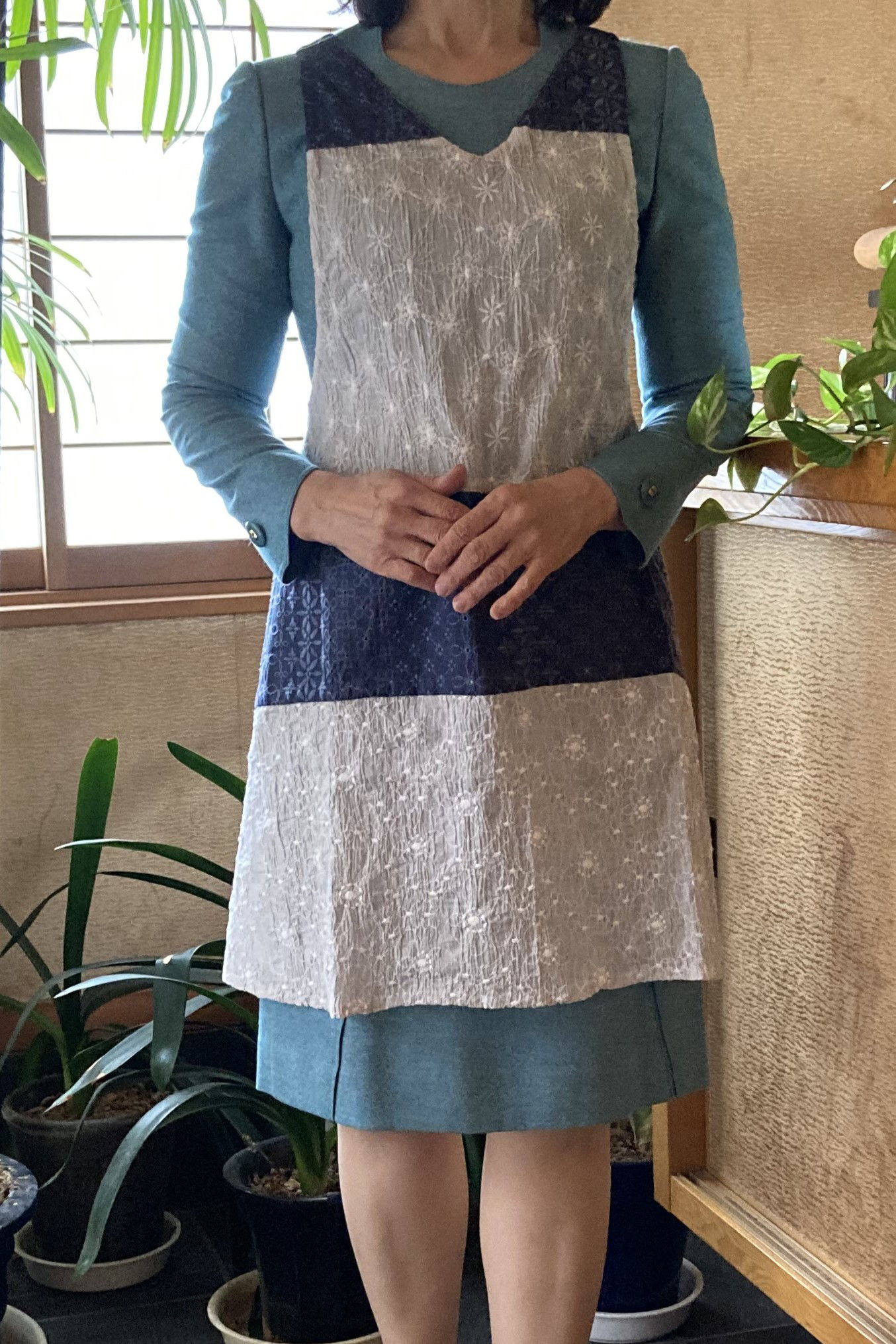 切替レースがオシャレなエレガントエプロン＃44