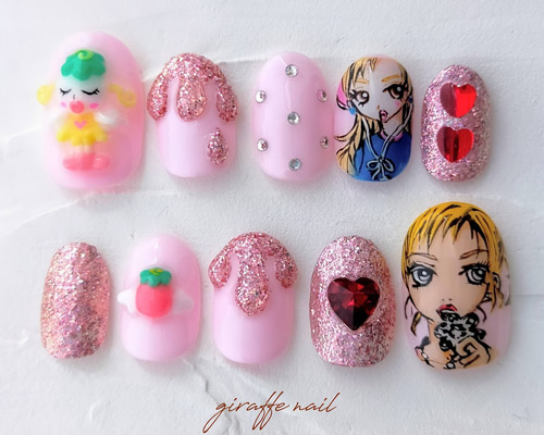 ハート3Dネイルチップ 10個入り ハート3Dネイルチップ 10個入り