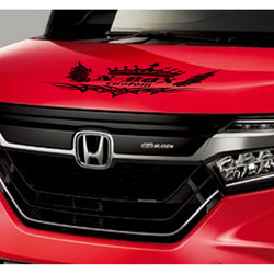 HONDA系　N-BOXカスタム トライバル王冠ステッカー 8枚目の画像