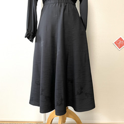 ウエストフリーのセミフレアスカート　着物リメイク　　いろいろパッチワークの楽しいスカート　　送料無料 7枚目の画像