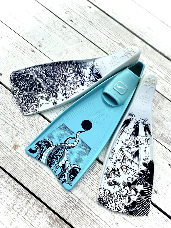 ダイビング用フィンペイント【オーダーメイドデザイン】 8枚目の画像