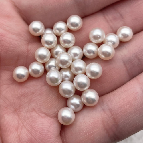 希少な無穴】淡水真珠 一粒 ラウンド 6~6.5mm 小粒 鑑賞用【貫通穴＆片 