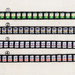電車三分紐 　長尺あり　地色が黒　手織り　帯締め　 2枚目の画像