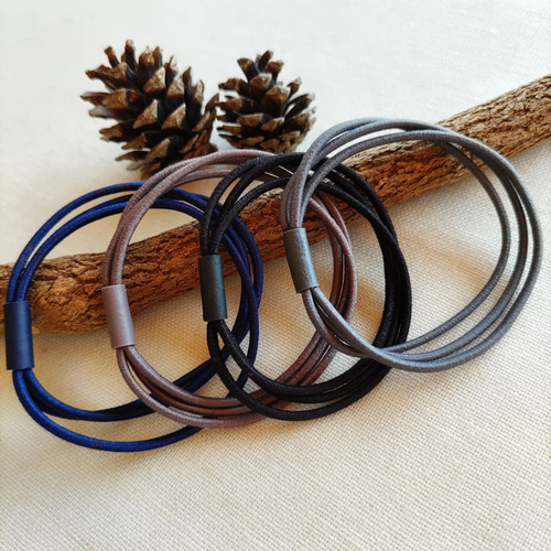 シンプルヘアゴム 3連 ベーシックカラー4色×5 20個セット R242