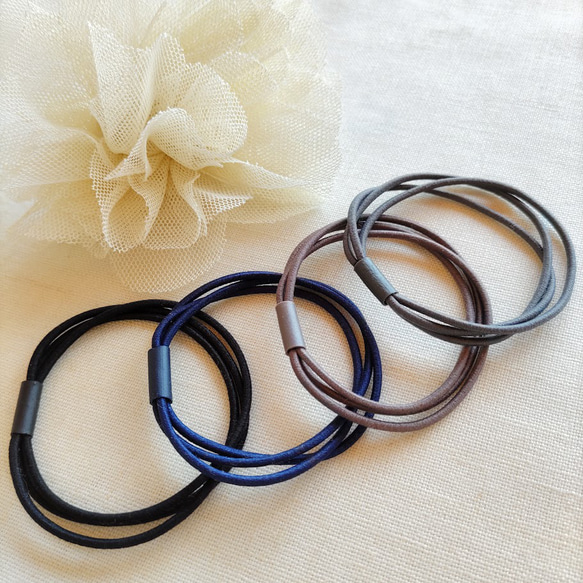 シンプルヘアゴム 3連 ベーシックカラー4色×5 20個セット R242