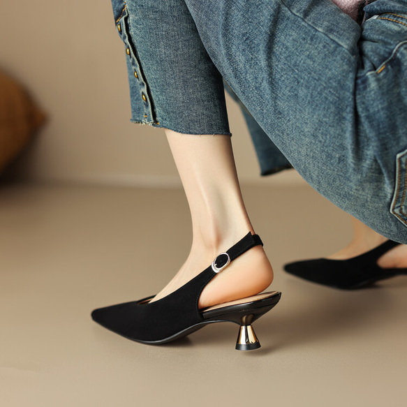 ☀23 新設計☀ 真皮鞋豹紋女鞋高跟鞋涼鞋 21.5cm-25cm #655⭐包郵⭐ 第10張的照片