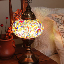 Turkish Mosaic lamp[Desk type]LARGE-Colorful *Free shipping 第1張的照片