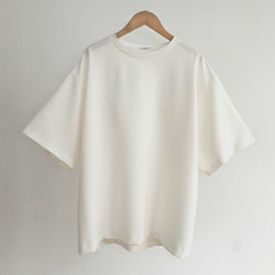 Lサイズ再販・追加！WHITE【オーバーサイズ Tシャツ】トリアセテート　ソアロン™ 6枚目の画像