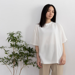 Lサイズ再販・追加！WHITE【オーバーサイズ Tシャツ】トリアセテート　ソアロン™ 2枚目の画像