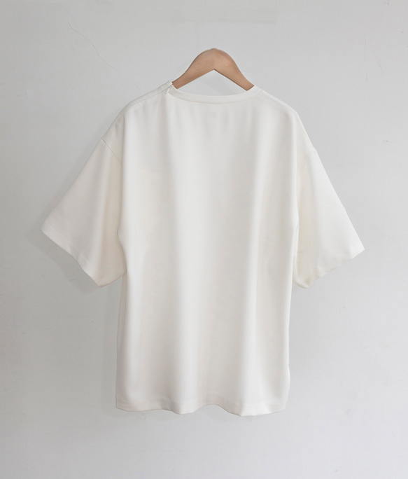 Lサイズ再販・追加！WHITE【オーバーサイズ Tシャツ】トリアセテート　ソアロン™ 7枚目の画像