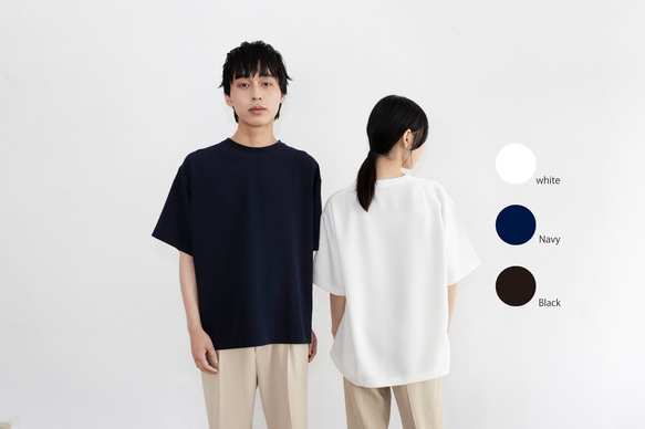 Lサイズ再販！DK NAVY【オーバーサイズ Tシャツ】トリアセテート　ソアロン™ 15枚目の画像