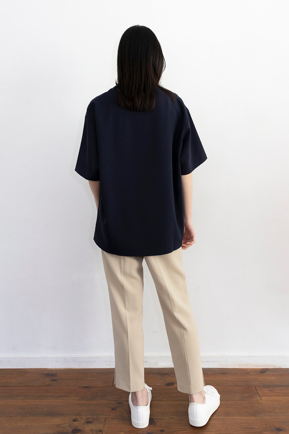 Lサイズ再販！DK NAVY【オーバーサイズ Tシャツ】トリアセテート　ソアロン™ 5枚目の画像