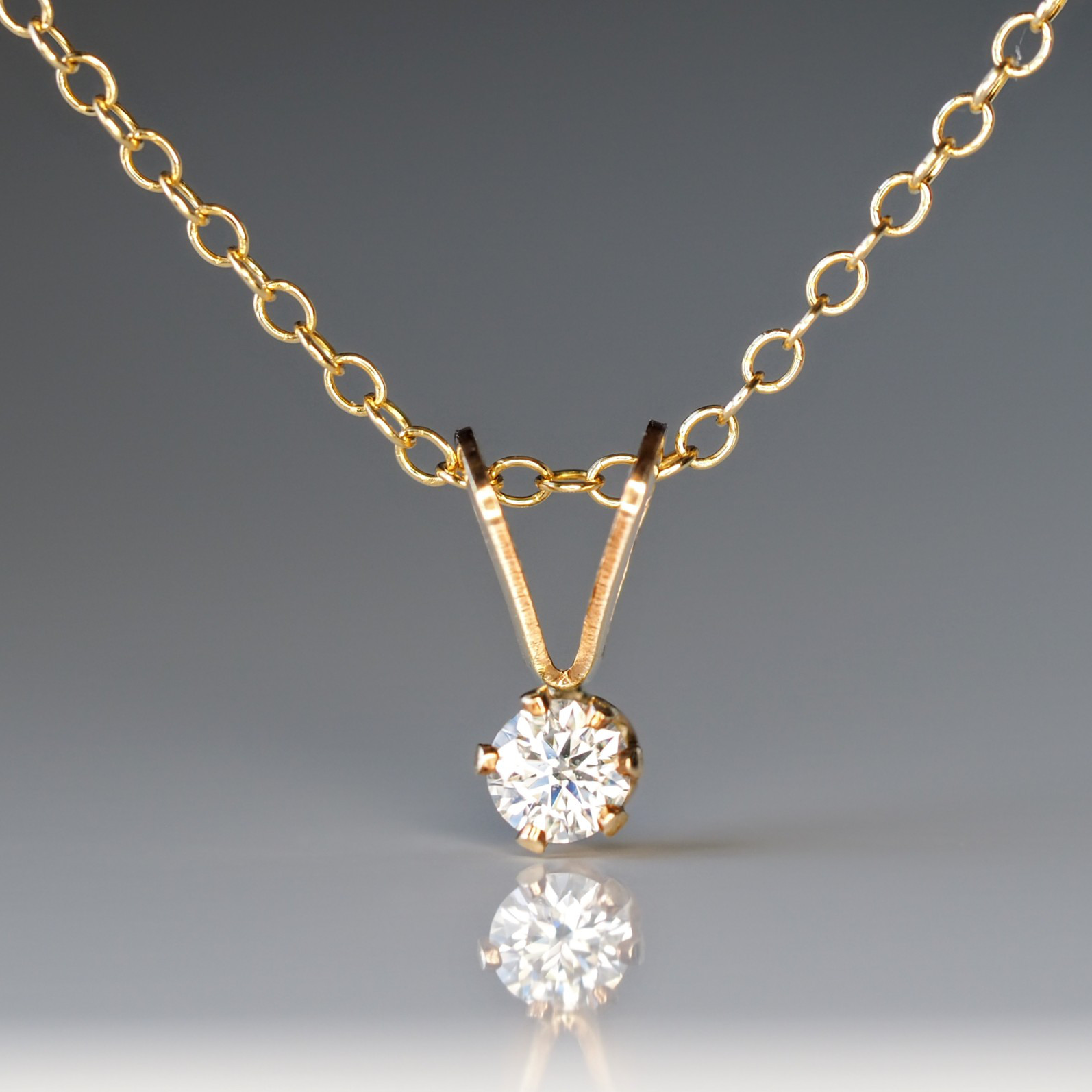 《モアサナイトのファセットカットひと粒ネックレス》