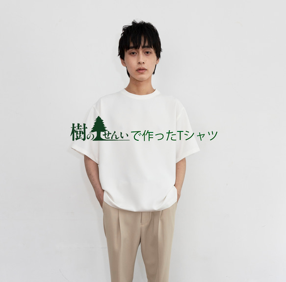 追加！WHITE【レギュラーサイズ Tシャツ】トリアセテート　ソアロン™ 1枚目の画像