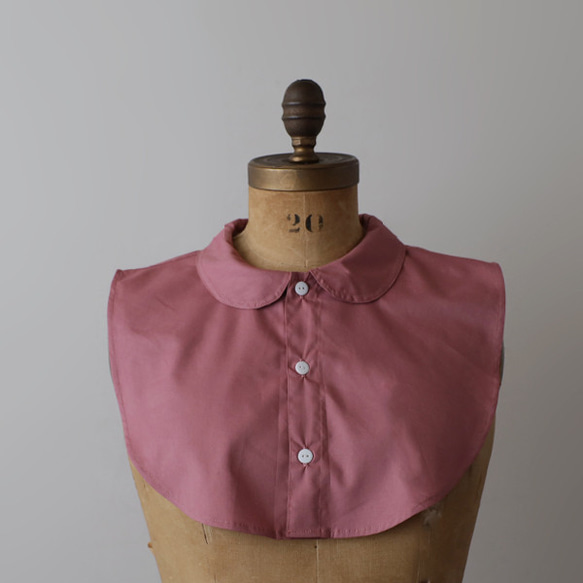 重ねて楽しむ 付け襟 丸襟 ピンク コットン ビスコース 丸襟 付け衿 E11I 3枚目の画像