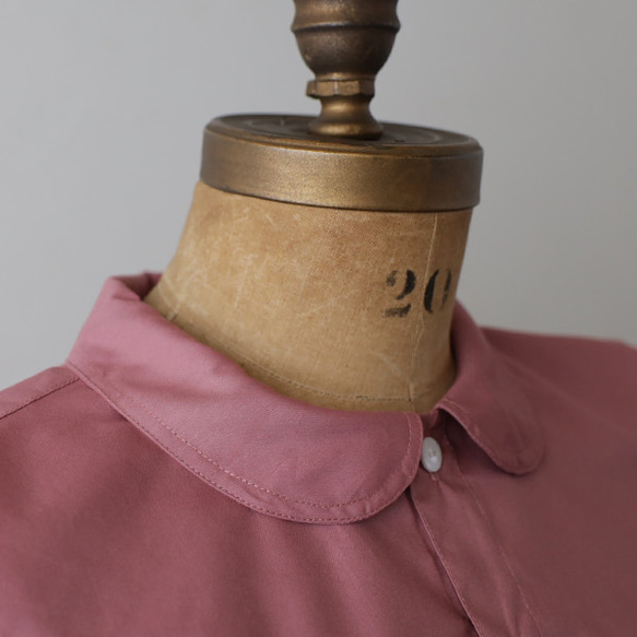 重ねて楽しむ 付け襟 丸襟 ピンク コットン ビスコース 丸襟 付け衿 E11I 4枚目の画像