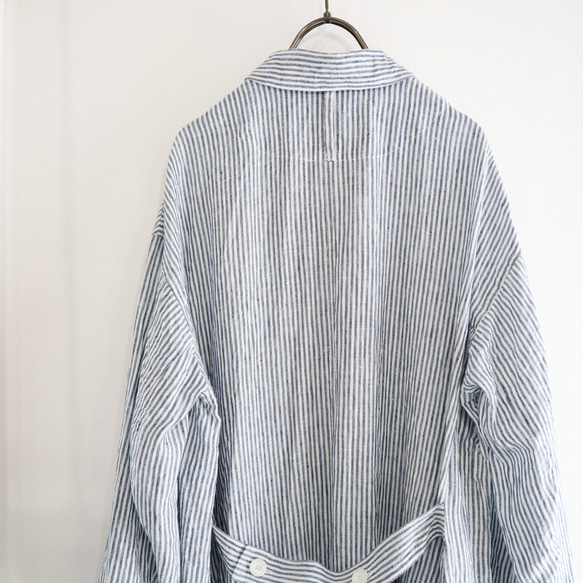 linen stripe atelier coat 7枚目の画像