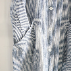linen stripe atelier coat 5枚目の画像