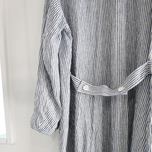 linen stripe atelier coat 8枚目の画像