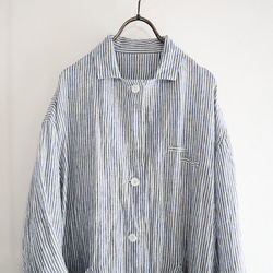 linen stripe atelier coat 3枚目の画像