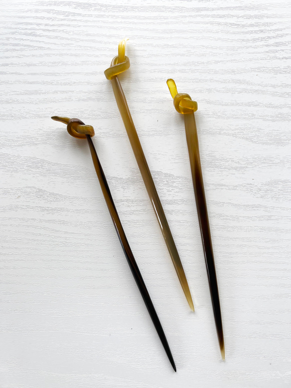 エルメス(Hermes) バッファローホーン髪留め HERMES かんざし 天然水牛の角 バッファローホーン 和装小物