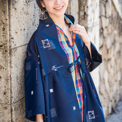 着物　反物　セット 正絹 長襦袢 シルク 反物 フルオーダー 仕立て付き 焦げ茶地に鍵柄