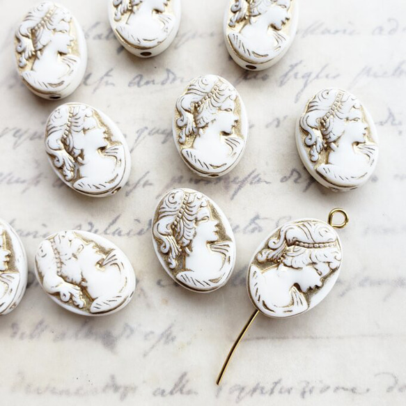 ハンドメイド ミニチュア カメオ付き 傘 ドール用 クラロリ 姫系