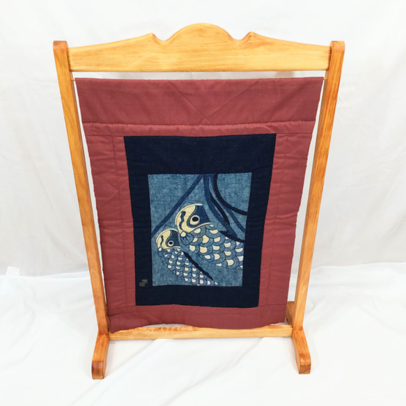 パッチワーク展示向け組み立て式タペストリースタンド ひのき