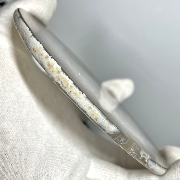 A-7　天然石　アゲート（瑪瑙）　プレート　スライス　水晶　結晶タイプ　ナチュラル　無染色　グレー系 6枚目の画像