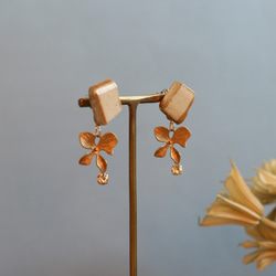 訂製唐津燒陶器金繼耳環白花傳統工藝正式 第11張的照片