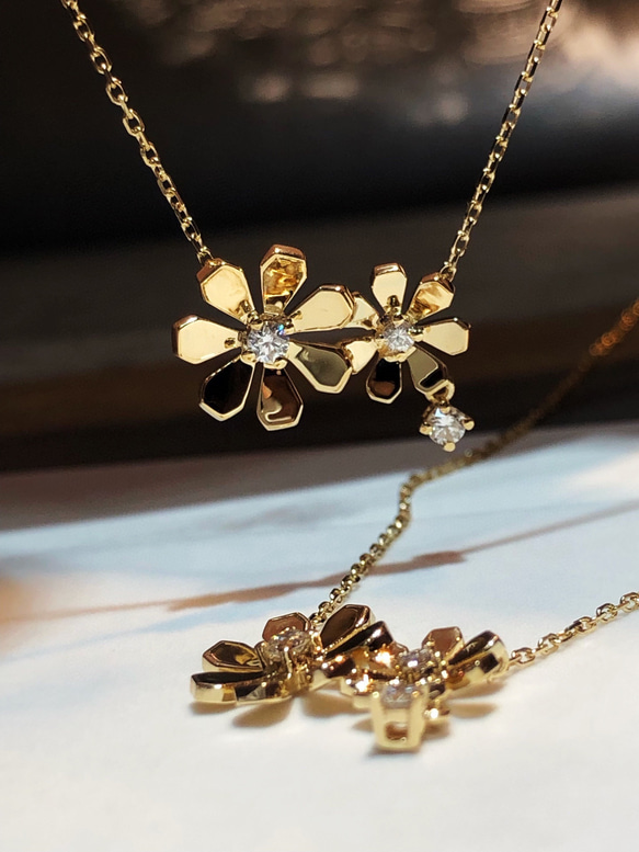 フラワーデザイン ゴールドカラーK18ペンダント k18 ゴールドカラー 花