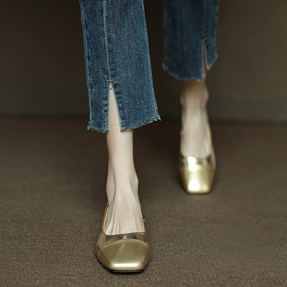 シルバー ゴールド フラットシューズ 歩きやすい 婦人靴 痛くない 婦人靴 レディースシューズ 星 ユニーク 21.5 10枚目の画像