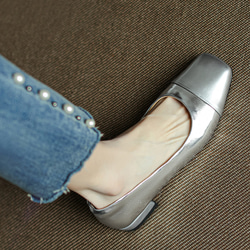 シルバー ゴールド フラットシューズ 歩きやすい 婦人靴 痛くない 婦人靴 レディースシューズ 星 ユニーク 21.5 6枚目の画像