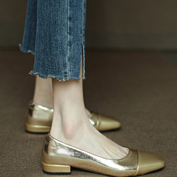 シルバー ゴールド フラットシューズ 歩きやすい 婦人靴 痛くない 婦人靴 レディースシューズ 星 ユニーク 21.5 8枚目の画像