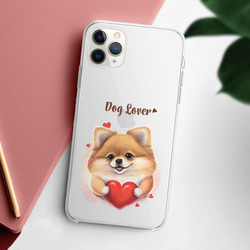 【 キュンです ポメラニアン 】スマホケース　クリアソフトケース　犬　犬グッズ　プレゼント　アンドロイド対応 2枚目の画像