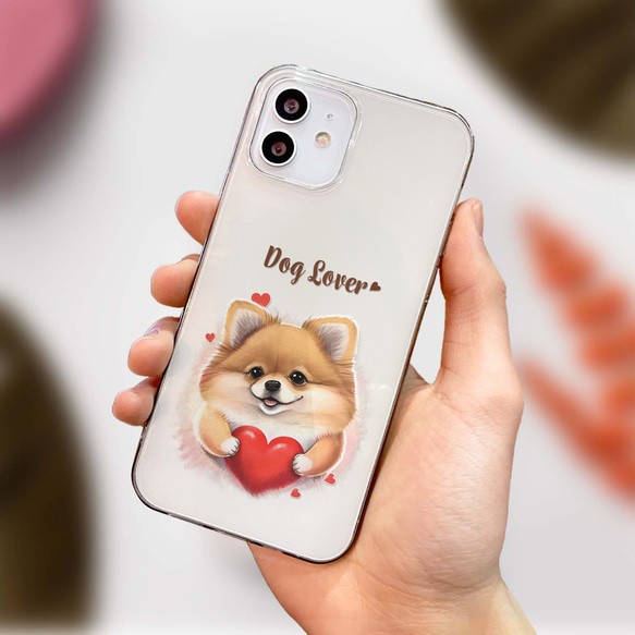 【 キュンです ポメラニアン 】スマホケース　クリアソフトケース　犬　犬グッズ　プレゼント　アンドロイド対応 4枚目の画像