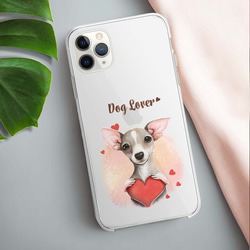 【 キュンです イタリアングレーハウンド 】 スマホケース　クリアソフトケース　犬　犬グッズ　プレゼント　アンドロイド対 3枚目の画像