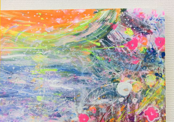 原画 「真夏の海 」 キャンバス 横45.5㎝ × 縦38㎝ × 奥行2㎝ 4枚目の画像