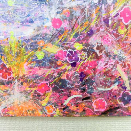 原画 「真夏の海 」 キャンバス 横45.5㎝ × 縦38㎝ × 奥行2㎝ 絵画