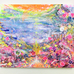 原画 「真夏の海 」 キャンバス 横45.5㎝ × 縦38㎝ × 奥行2㎝ 1枚目の画像