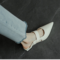 革靴 レディース ハイカット シューズ 春 靴 レディース ヒール スリッパ ヒール 可愛い サンダル 5枚目の画像