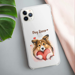 【 キュンです シェルティー 】 スマホケース　クリアソフトケース　犬　犬グッズ　プレゼント　アンドロイド対応 3枚目の画像