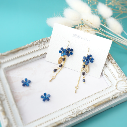 空いろの勿忘草 ピアス&イヤリング ピアス（フック・チェーン） ＊雪屋