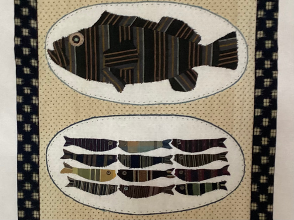 魚の布絵タペストリー　(3) 5枚目の画像