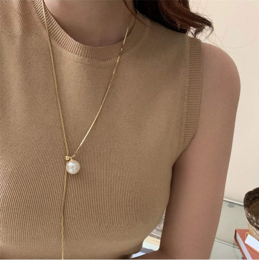 【クーポン対象外】 061No【高品質✨】Y字ネックレス　パール　ゴールド　シンプル　上品　オシャレ アクセサリー
