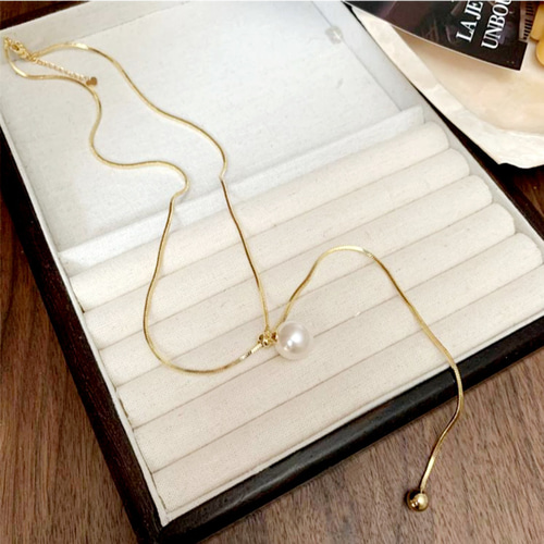 大人のパールY字ネックレス シルバーネックレス ゴールドネックレス