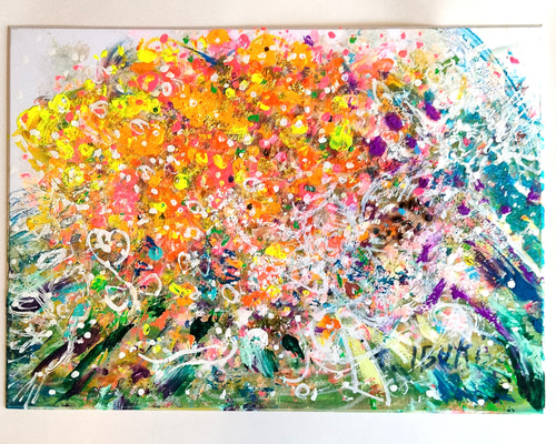 原画「華」イラストボード 30.5×22.5㎝ パワーアート 絵画 息吹
