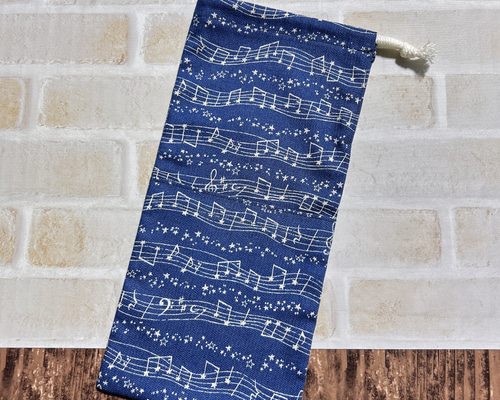 【オーダー品】　お箸袋　なみなみ柄　モノトーン　ポケット付き オーダー品】 お箸袋 なみなみ柄 モノトーン ポケット付き